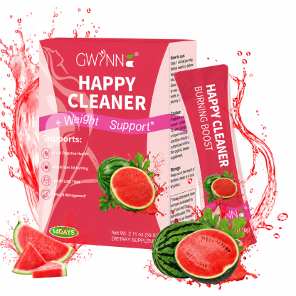 Gwynne Happy Cleaner Polvo Prebiótico Probiótico - Polvo De Mezcla De Sandía (14 Paquetes De Una Sola Porción) Con Frutas