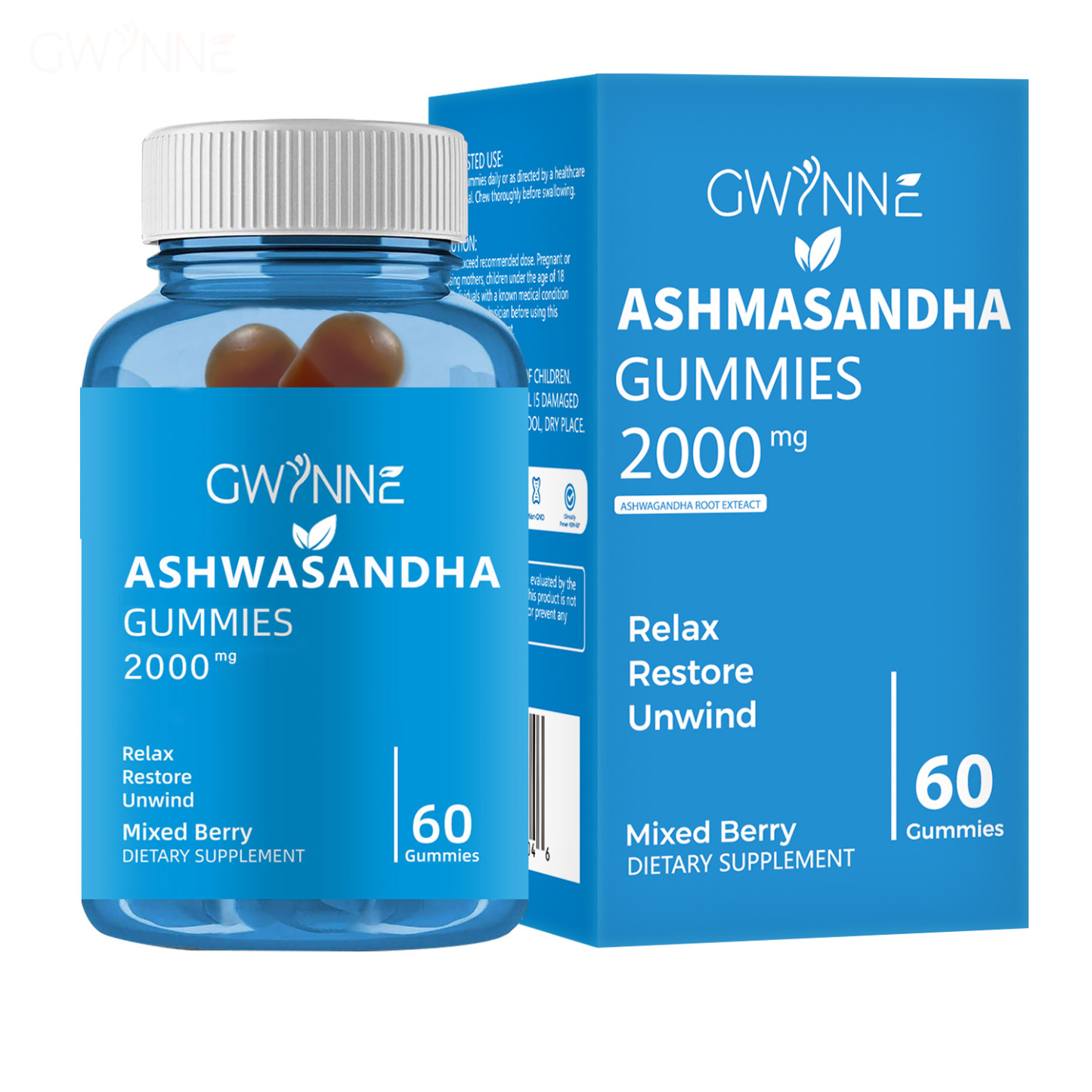 Gwynne Gominolas De Vitaminas Con Sabor A Bayas Mixtas,reduce El Estrés, Favorece El Sueño Y Mejora La Calidad De Vida 60 Gominolas