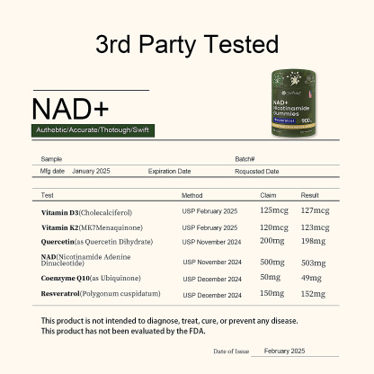 Gwynne Nad+ Suplemento Liposomal De Nicotinamida Ribosida Con Resveratrol Y Quercetina Y NAD 900mg 60 Gominolas