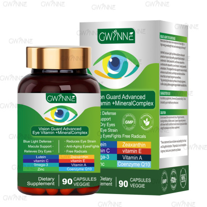 Gwynne Lutein Eye Vitamin Supplement 90 Cápsulas Suplemento Nutricional Para La Salud Macular Y El Ojo Seco Con Luteína, Zinc, Vitamina C/e Y Zeaxantina