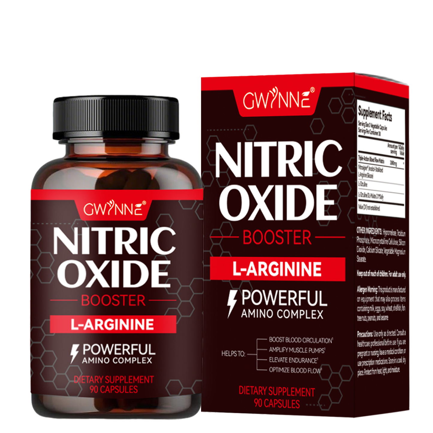 Gwynne Supplements Nitric Oxide Booster 90 Cápsulas, Creatina Supplements,Con L-arginine,apoya La Presión Arterial Saludable, Suplemento De Óxido Nítrico Para Hombres Y Mujeres