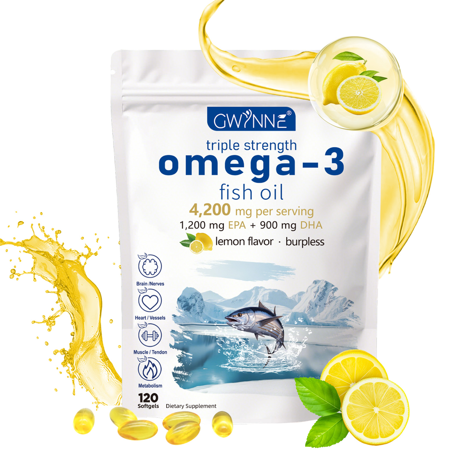 Gwynne Super Omega 3 4200mg,120 Cápsulas Con Epa,dha