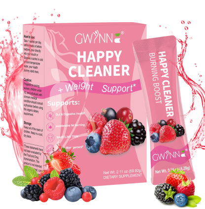 Gwynne Happy Cleaner Polvo Prebiótico Probiótico - Polvo De Mezcla De Bayas (14 Paquetes De Una Sola Porción) Con Frutas