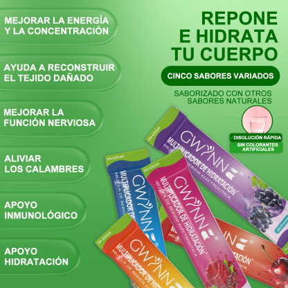 Gwynne Multiplicador De Hidratacion Mezcla De Bebida Electrolitica,supercalm Nutricional Bebidas Mixtas En Polvo Con Sodio ,vitamina C Y B12,sabores Mixtos 20 Unidade