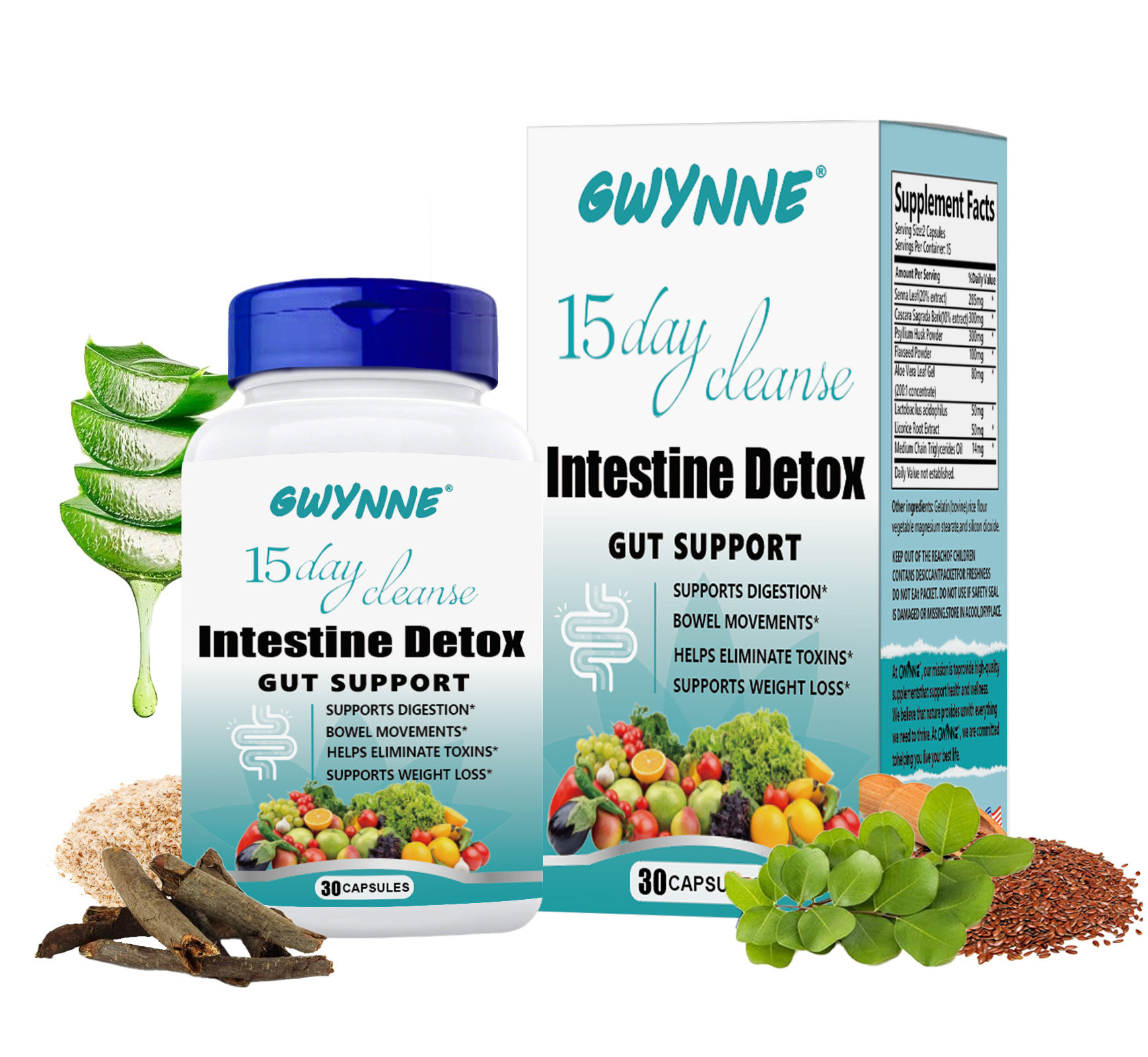 Programa De Desintoxicación Avanzada GWYNNE 15-day Cleanse 30 Cápsulas Apoyo Intestinal Y Para El Colon - Limpieza Intestinal Y Desintoxicación Avanzadas, Adecuado Para Mujeres Y Hombres