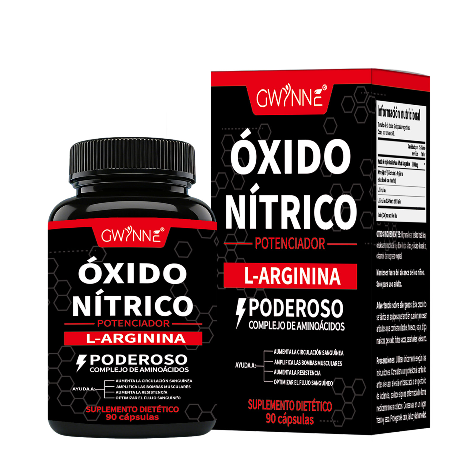 Gwynne Supplements Nitric Oxide Booster 90 Cápsulas, Creatina Supplements,Con L-arginine,apoya La Presión Arterial Saludable, Suplemento De Óxido Nítrico Para Hombres Y Mujeres