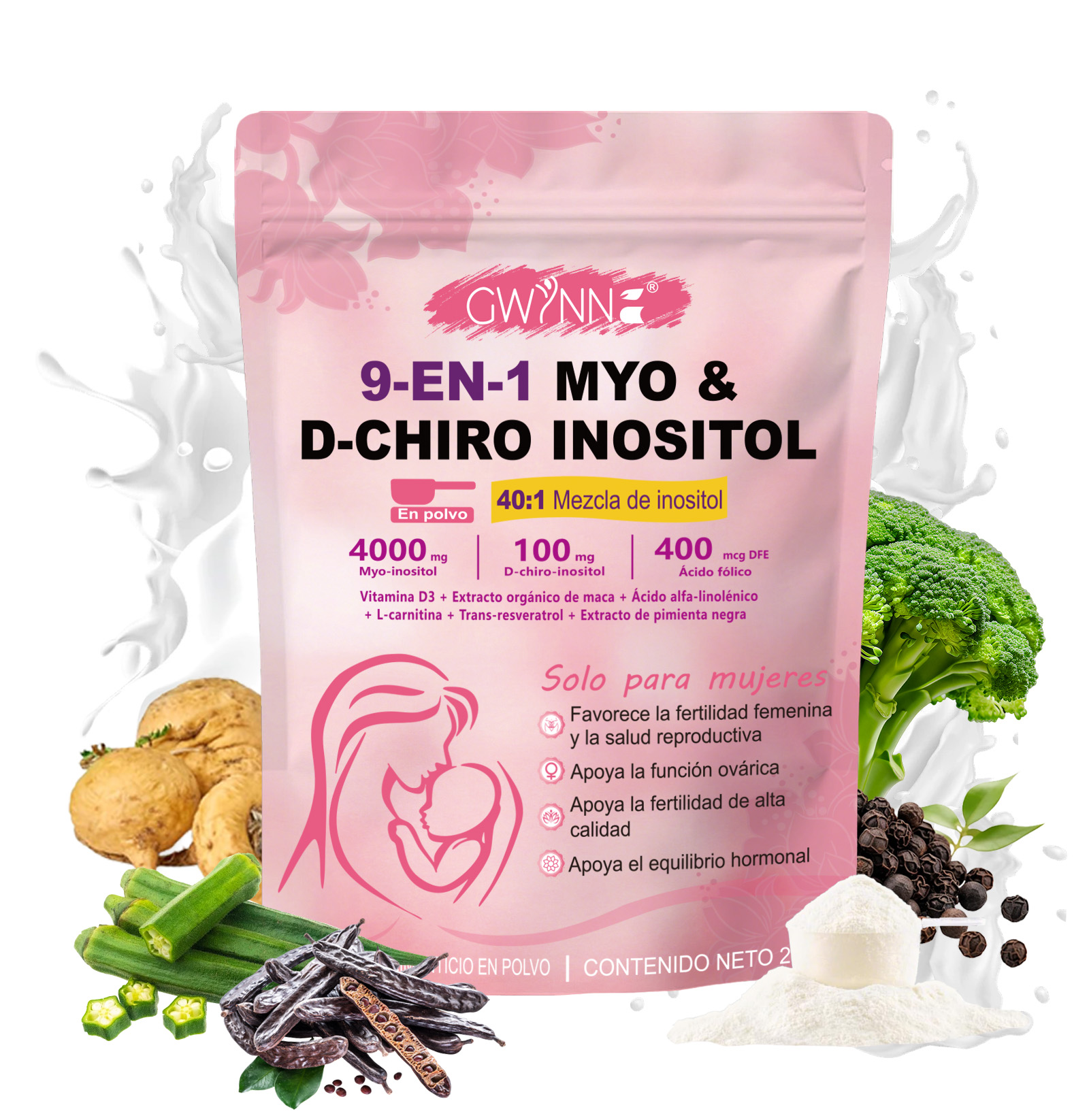GWYNNE 40:1 Myo Y D Chiro Inositol Inositol En Polvo 250g