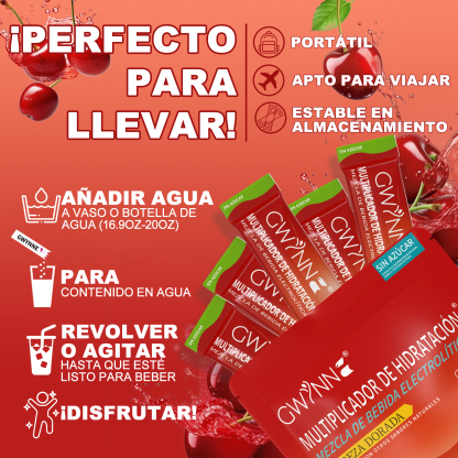 Gwynne Multiplicador De Hidratacion Mezcla De Bebida Electrolitica,supercalm Nutricional Bebidas Mixta En Polvo Con Sodio,vitamina C Y B12,sabor A Cereza 20 Unidade