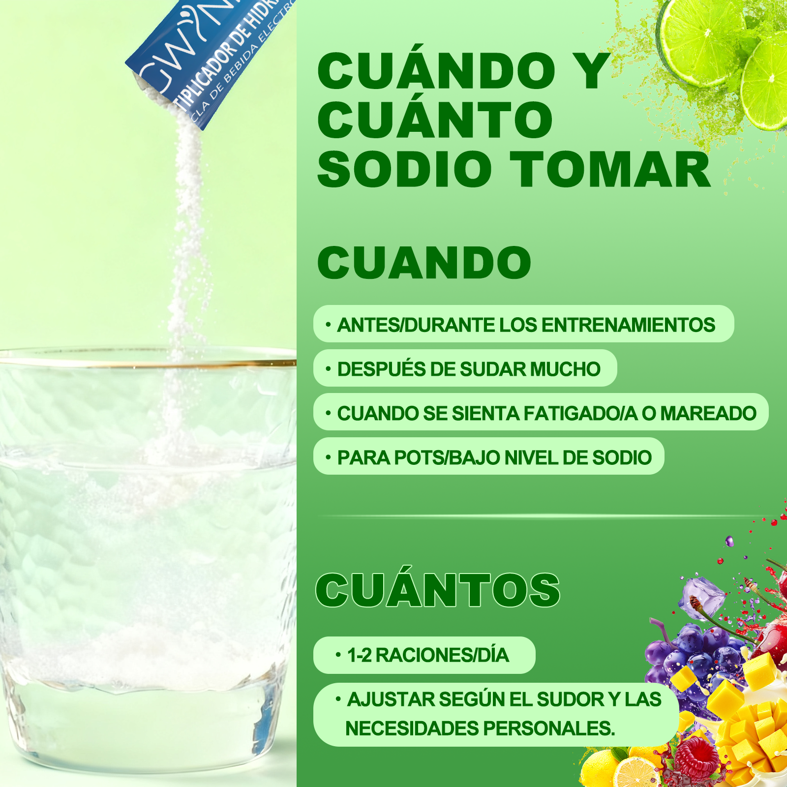 Gwynne Multiplicador De Hidratacion Mezcla De Bebida Electrolitica,supercalm Nutricional Bebidas Mixtas En Polvo Con Sodio ,vitamina C Y B12,sabores Mixtos 20 Unidade