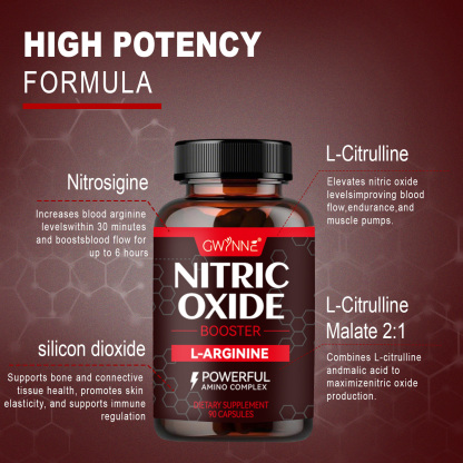 Gwynne Supplements Nitric Oxide Booster 90 Cápsulas, Creatina Supplements,Con L-arginine,apoya La Presión Arterial Saludable, Suplemento De Óxido Nítrico Para Hombres Y Mujeres