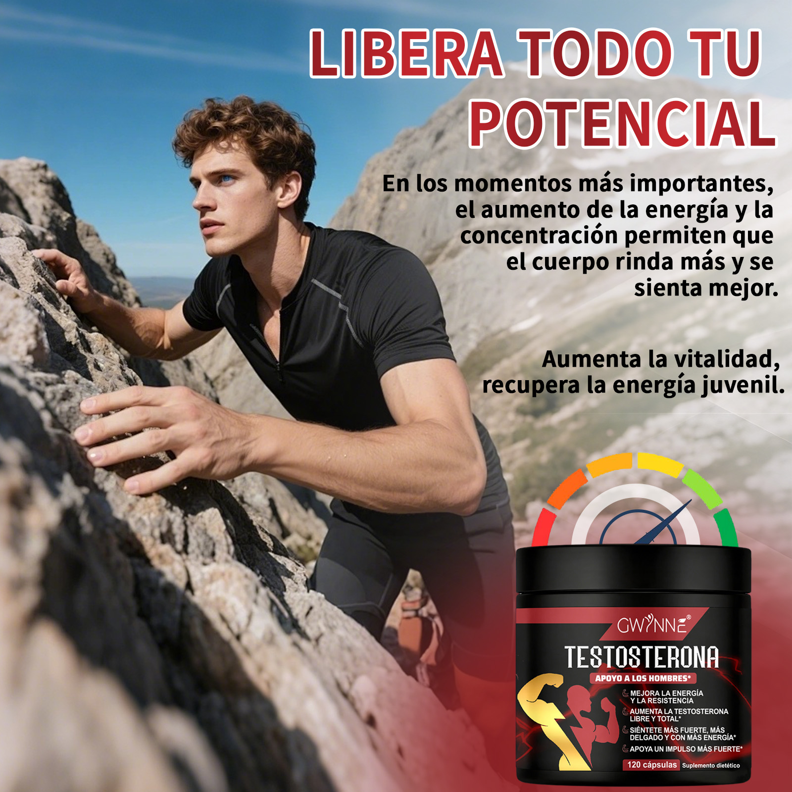 Gwynne Testosterone Supplement Para Hombres,con Extracto De Raiz De Tongkat Ali 500mg,maca,arginina,creatina,ayuda Crecimiento Muscular,recuperación,conducción Y Resistencia,120capsules