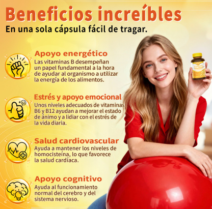 Gwynne Complejo De Vitamina B,receta 12 En 1,con Vitamina C,b2,b12,b1,b3,b5,b6,colina,magnesio Y Inositol, Apoyo Energía,cerebral Y Cardíaco,90 Cápsulas