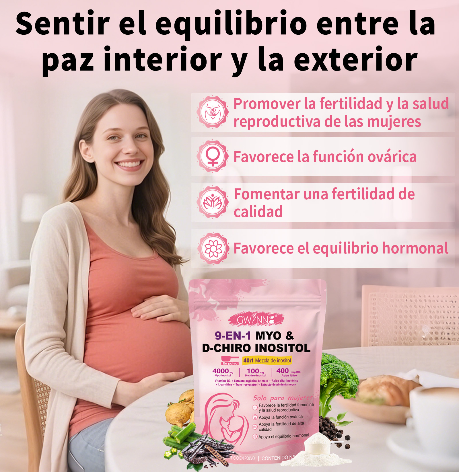 GWYNNE 40:1 Myo Y D Chiro Inositol Inositol En Polvo 250g
