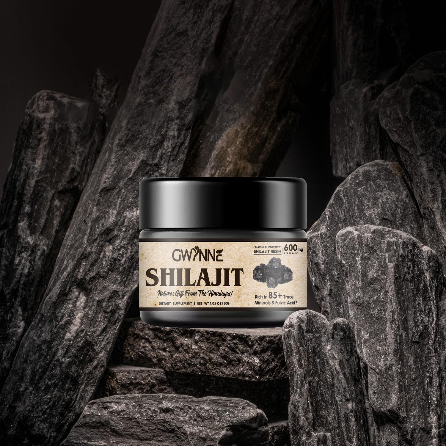 Gwynne Shilajit resina natural pura orgánica del himalaya 600g 3pcs color blanco