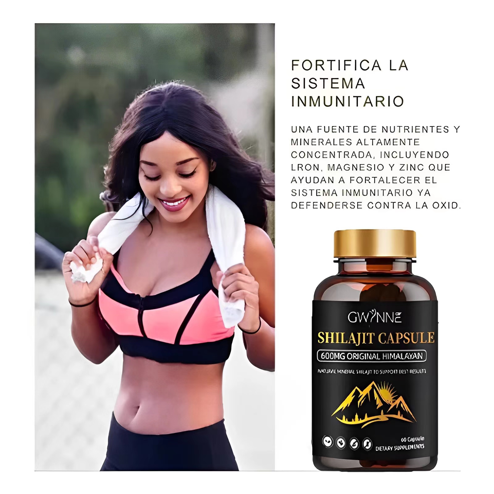 Pack 2 GWYNNE Shilajit Extract 120 Cápsulas Cada de Resina Charajiorgá Nica Pura Del Himalaya Sin sabor