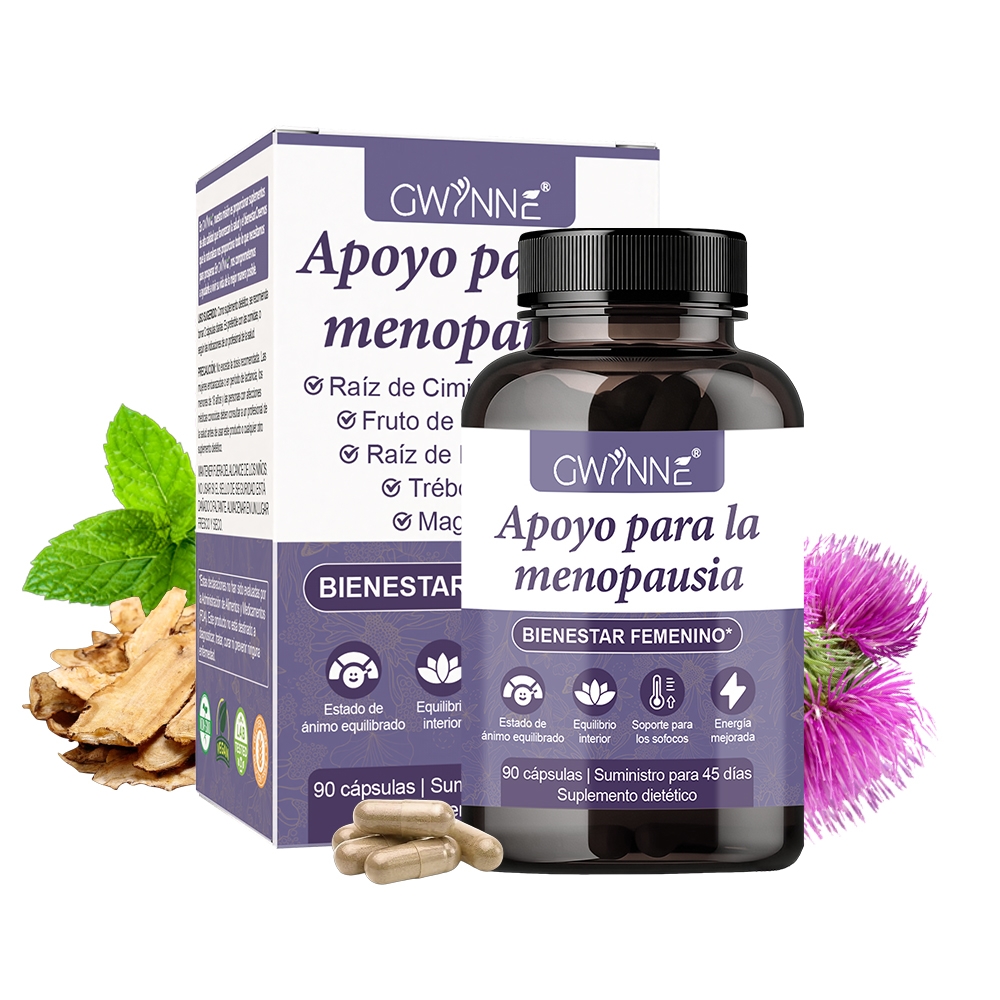 Gwynne Suplemento De Menopausia Para Mujeres,cápsulas De Equilibrio De Hormona Femenina Para Sudores Nocturnos Salpicaduras Calientes Y Oscilaciones De Estado De Ánimo Con Dong Quai,magnesio,90 Cáps