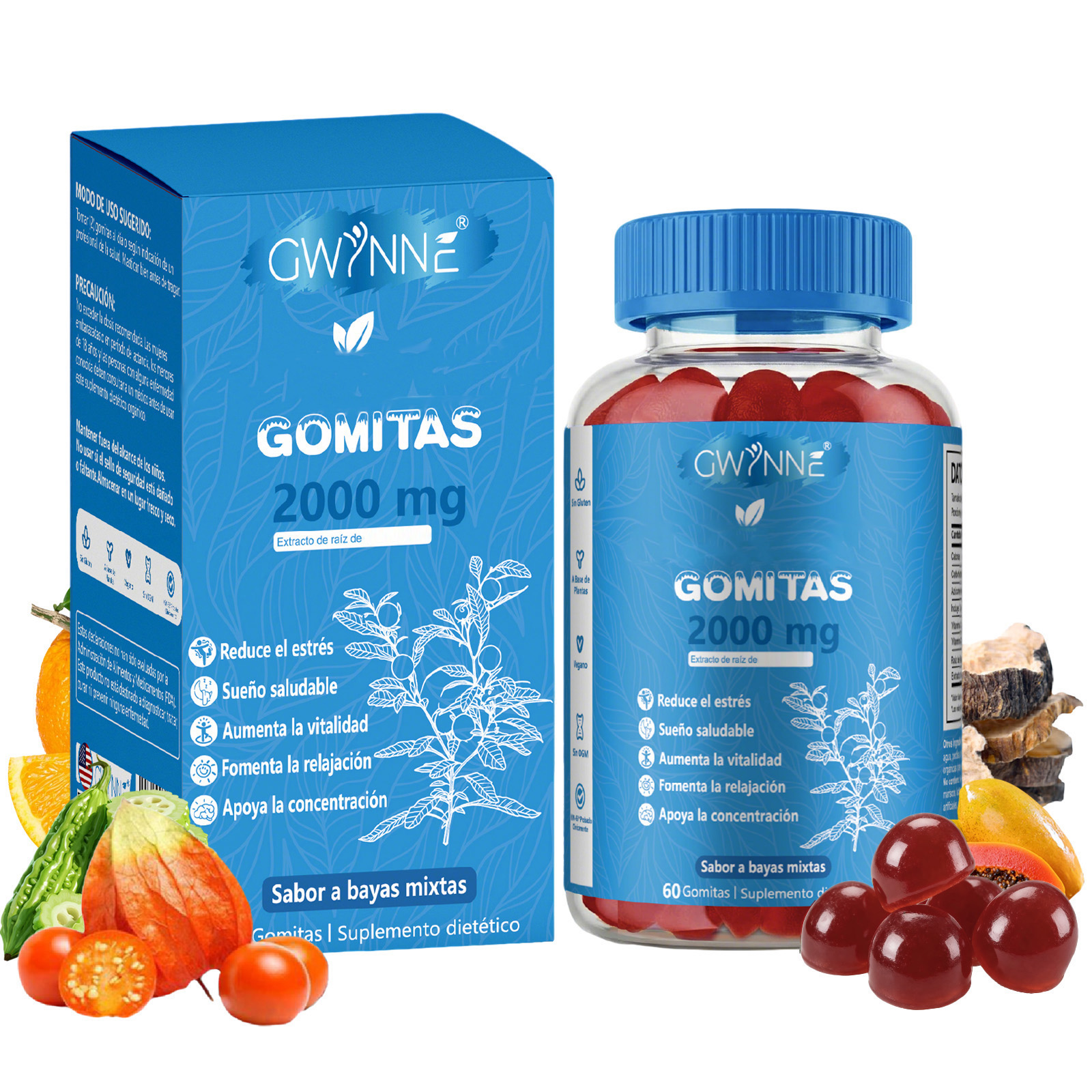 Gwynne Gominolas De Vitaminas skm-66 Ashwasandha Maca Root 60gomit Sin Sabor