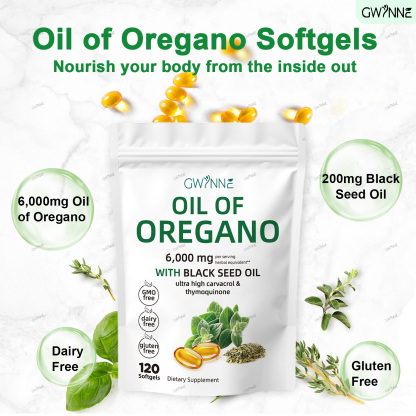 Gwynne Micro Ingredients Aceite De Orégano Cápsulas Oil Of Oregano Blandas 6000mg Por Dosis 120 Cápsulas
