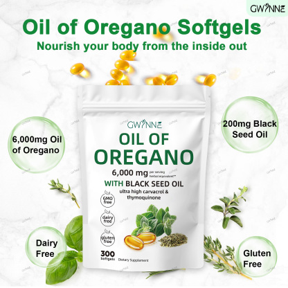 Gwynne Micro Ingredients Aceite De Orégano Cápsulas Oil Of Oregano Blandas 6000mg Por Dosis 300 Cápsulas