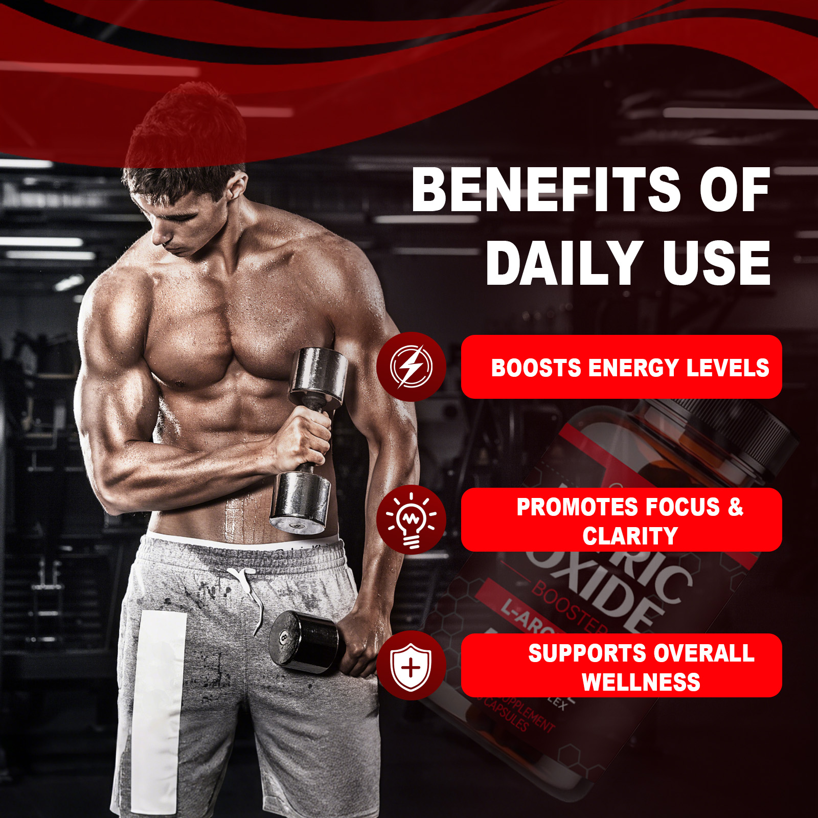 Gwynne Supplements Nitric Oxide Booster 90 Cápsulas, Creatina Supplements,Con L-arginine,apoya La Presión Arterial Saludable, Suplemento De Óxido Nítrico Para Hombres Y Mujeres