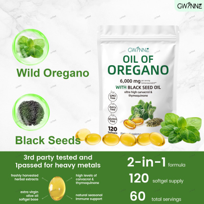 Gwynne Micro Ingredients Aceite De Orégano Cápsulas Oil Of Oregano Blandas 6000mg Por Dosis 120 Cápsulas