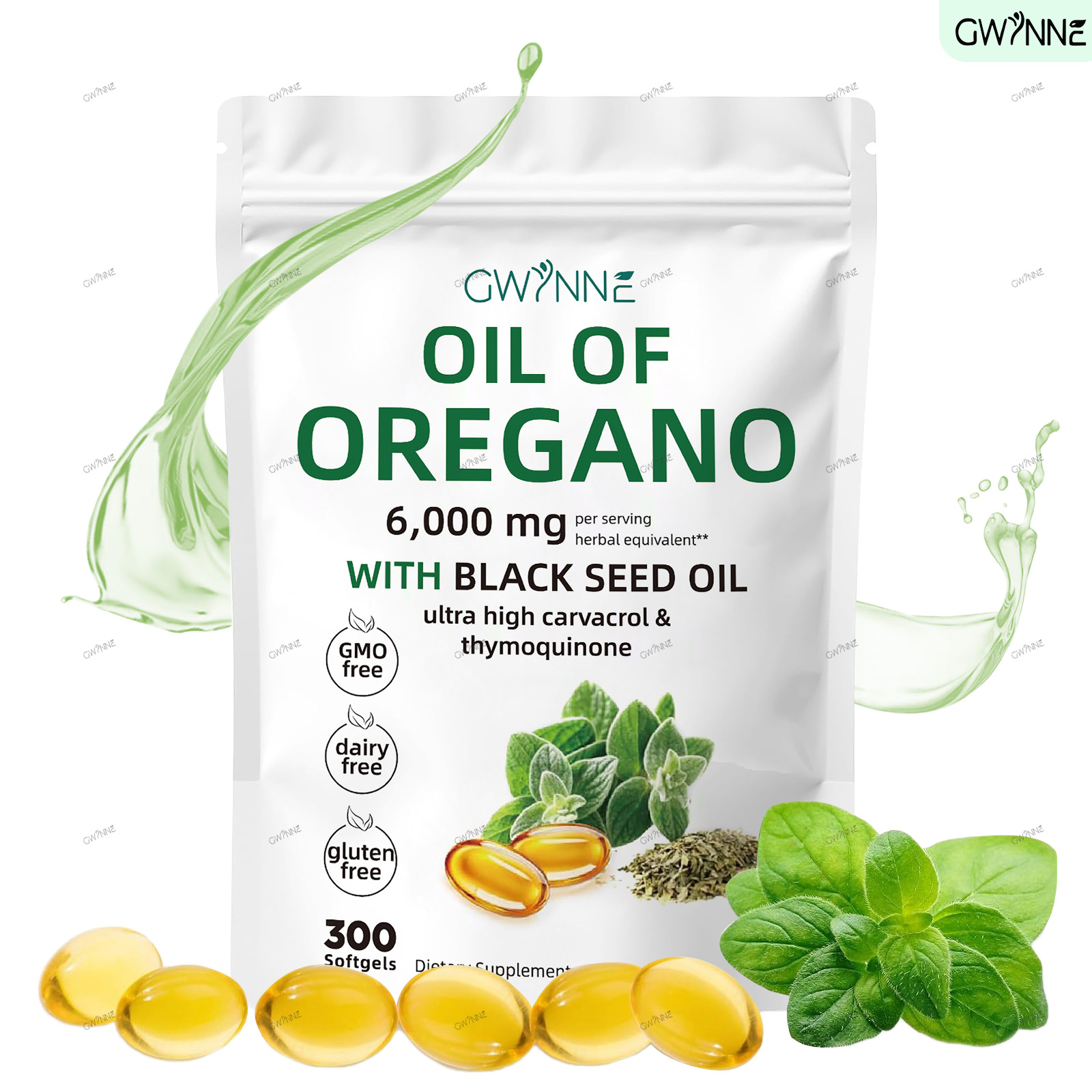 Gwynne Micro Ingredients Aceite De Orégano Cápsulas Oil Of Oregano Blandas 6000mg Por Dosis 300 Cápsulas