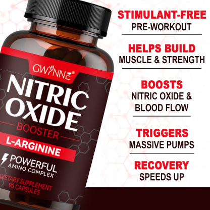 Gwynne Supplements Nitric Oxide Booster 90 Cápsulas, Creatina Supplements,Con L-arginine,apoya La Presión Arterial Saludable, Suplemento De Óxido Nítrico Para Hombres Y Mujeres