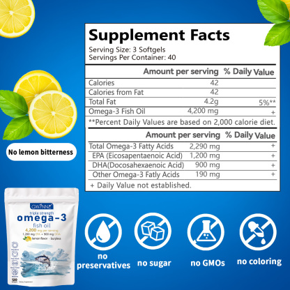 Gwynne Super Omega 3 4200mg,120 Cápsulas Con Epa,dha