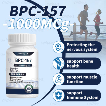 Gwynne Cápsulas De Péptidos Bpc-157 De Alta Potencia Para La Recuperación Muscular Y Del Ejercicio, Recuperación Acelerada Y Curación Intestinal 1000mcg 60 Cápsulas