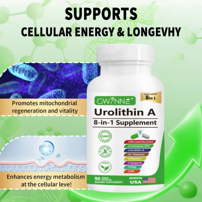 Gwynne Urolithin A 1000mg Complex Supplement 90 Cápsula,con Resveratrol,nr,coq10,pqq Y L-theanine Apoyo A La Energía Mitocondrial Y Celular
