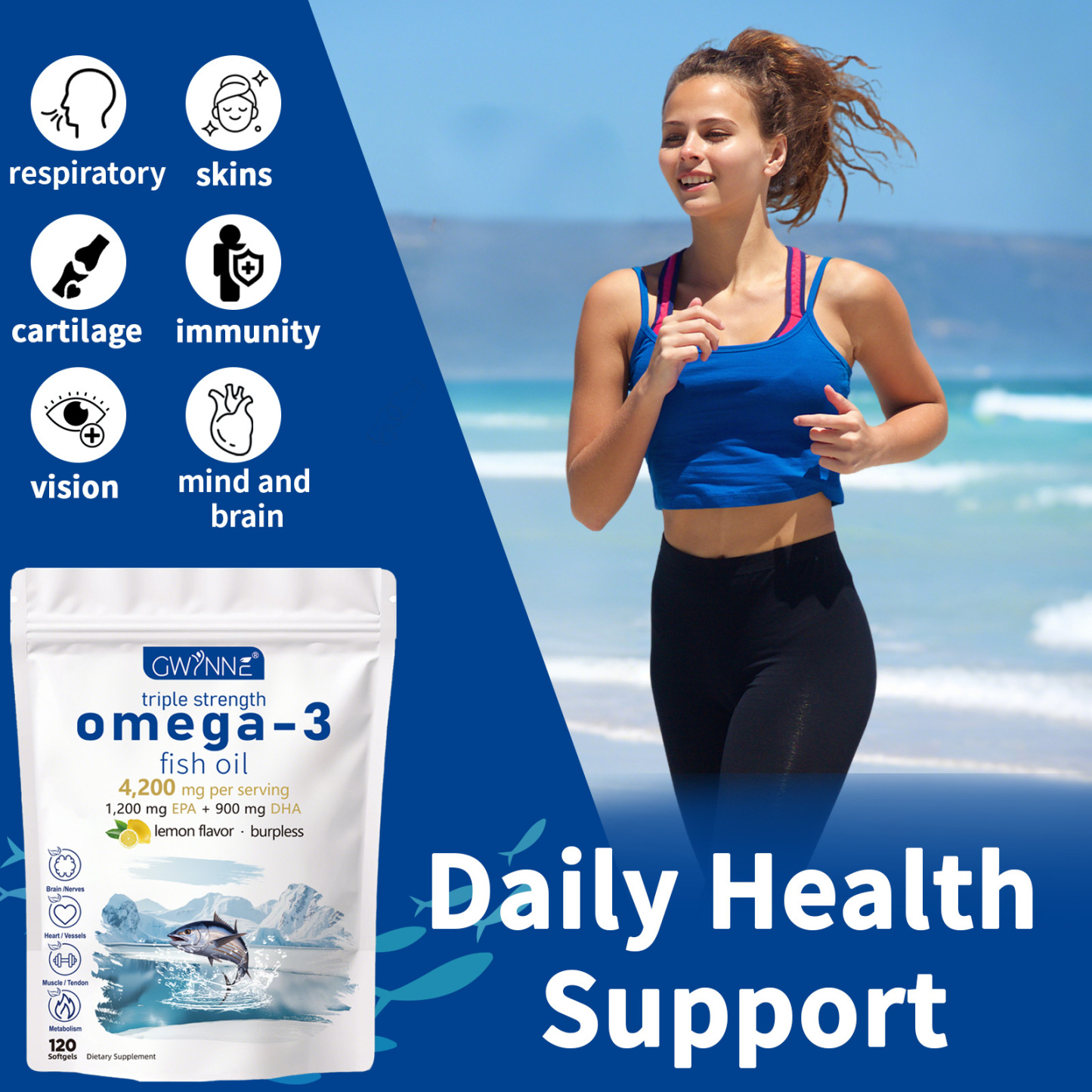 Gwynne Super Omega 3 4200mg,120 Cápsulas Con Epa,dha