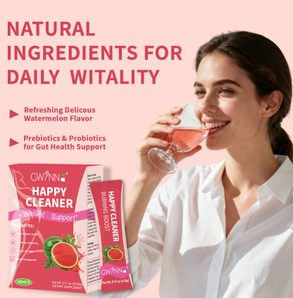 Gwynne Happy Cleaner Polvo Prebiótico Probiótico - Polvo De Mezcla De Sandía (14 Paquetes De Una Sola Porción) Con Frutas