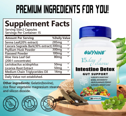 Programa De Desintoxicación Avanzada GWYNNE 15-day Cleanse 30 Cápsulas Apoyo Intestinal Y Para El Colon - Limpieza Intestinal Y Desintoxicación Avanzadas, Adecuado Para Mujeres Y Hombres