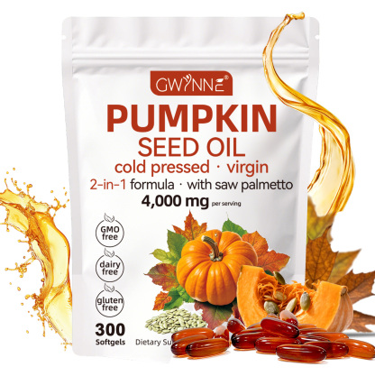 Gwynne 4000mg Cápsulas De Aceite De Semilla De Calabaza,cold Pressed,pure Virgin Oil,apoyar La Salud Del Cabello,el Sistema Urinario Y La Próstata,rico En Ácidos Grasos Y Phytosterols 300cápsulas