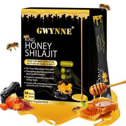Gwynne Shilajit Honey Sticks Suplementos 30 Sticks Puro Del 3000mg Himalaya 85 Micronutrientes Apto Para Hombres Y Mujeres 100% Natural Orgánico