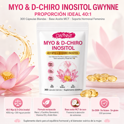 GWYNNE Myo-inositol Y D-chiro Inositol 300 Cáps