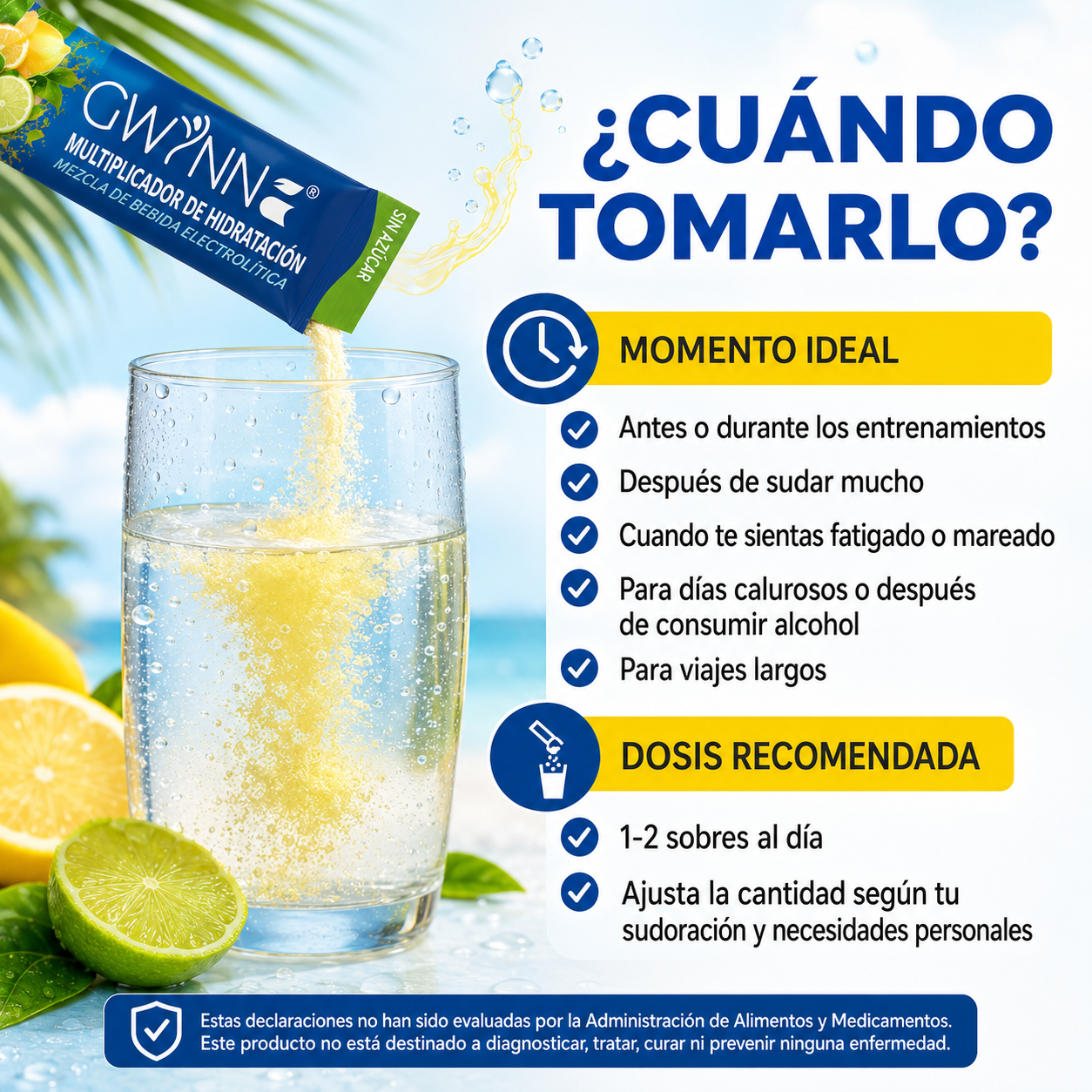 Gwynne Multiplicador De Hidratacion Mezcla De Bebida Electrolitica,supercalm Nutricional Bebidas Mixtas En Polvo Con Sodio ,vitamina C Y B12,sabor A Limón 20 Unidade
