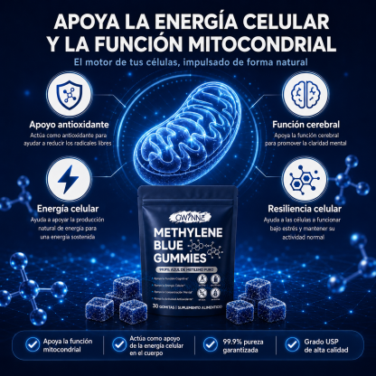Gwynne Methylene Blue Gummies,99.9% Azul De Metileno Puro Grado Usp,apoyo A La Energía Celular Y Función Cognitiva,30 Gummies