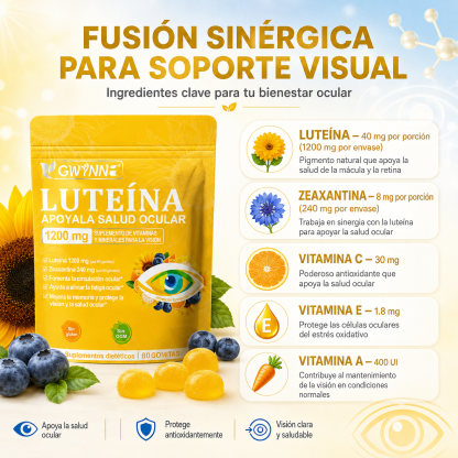Gwynne Gummies De Luteína 60 Gummie,suplemento De Vitaminas Y Minerales Oculares Con 40mg De Luteína Y 8mg De Zeaxantina,vitaminas Gomosas Para El Apoyo A La Salud Ocular