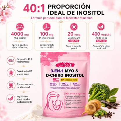 GWYNNE 40:1 Myo Y D Chiro Inositol Inositol En Polvo 250g