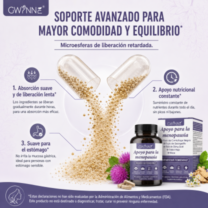 Gwynne Suplemento De Menopausia Para Mujeres,cápsulas De Equilibrio De Hormona Femenina Para Sudores Nocturnos Salpicaduras Calientes Y Oscilaciones De Estado De Ánimo Con Dong Quai,magnesio,90 Cáps