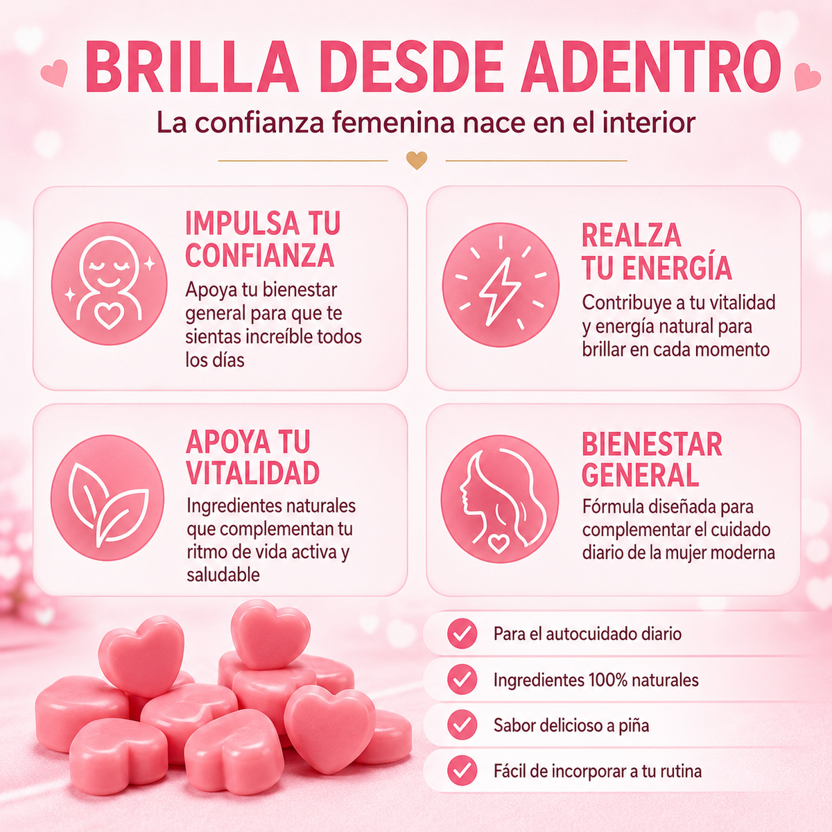 Gwynne Gummies Feromonas Con Corteza De Olmo Liso,l-arginina,maca Y Vitamina E Para Mujeres,mejorar Apoya El Encanto,apoya El Equilibrio,confianza Y Vibe Social,60 Gummies