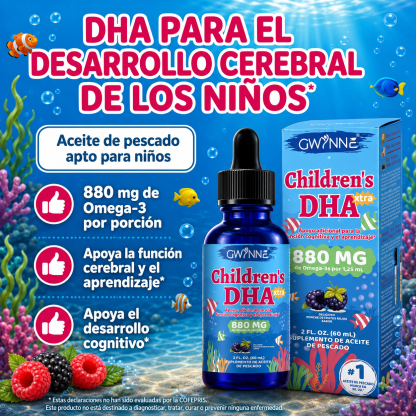 Gwynne Dha Xtra Gotas,berry Punch Para Niños 60ml - 880 Mg Total Omega-3 Con Epa Y Dha - Función Cognitiva E Inmune, Aprendizaje,desarrollo Social,48 Porciones