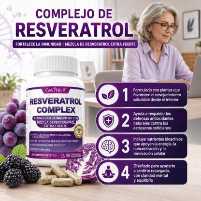 Gwynne Resveratrol Supplement 1800 Mg Complejo Antioxidante 90 Cápsulas,píldoras De Resveratrol Para Envejecimiento Saludable,apoyo A La Salud General,sistema Inmunológico,función Cerebral