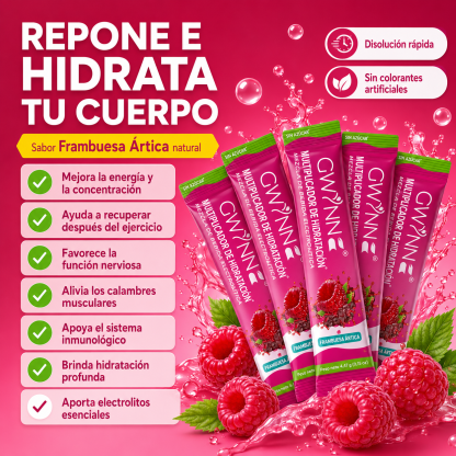 Gwynne Multiplicador De Hidratacion Mezcla De Bebida Electrolitica,supercalm Nutricional Bebidas Mixtas En Polvo Con Sodio ,vitamina C Y B12,sabor A Frambuesa 20 Unidade