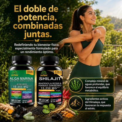 Gwynne All In 1 Shilajit Y Sea Moss Bundle 90 Cápsulas-contiene 29170 Mg De Musgo Marino, Aceite De Semilla Negra, Etc Y Contiene 22875 Mg De Shilajit,rhodiola Rosea, Etc