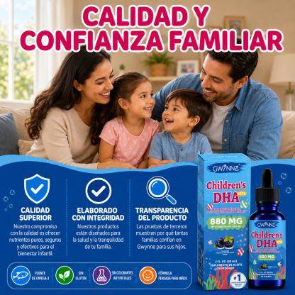 Gwynne Dha Xtra Gotas,berry Punch Para Niños 60ml - 880 Mg Total Omega-3 Con Epa Y Dha - Función Cognitiva E Inmune, Aprendizaje,desarrollo Social,48 Porciones