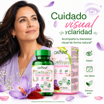 Gwynne Azafrán Puro Orgánico 88.5mg,extracto De Saffron Feliz Para Aumentar La Energía Y El Estado De Ánimo,apoyar La Salud Ocular,90 Cápsulas