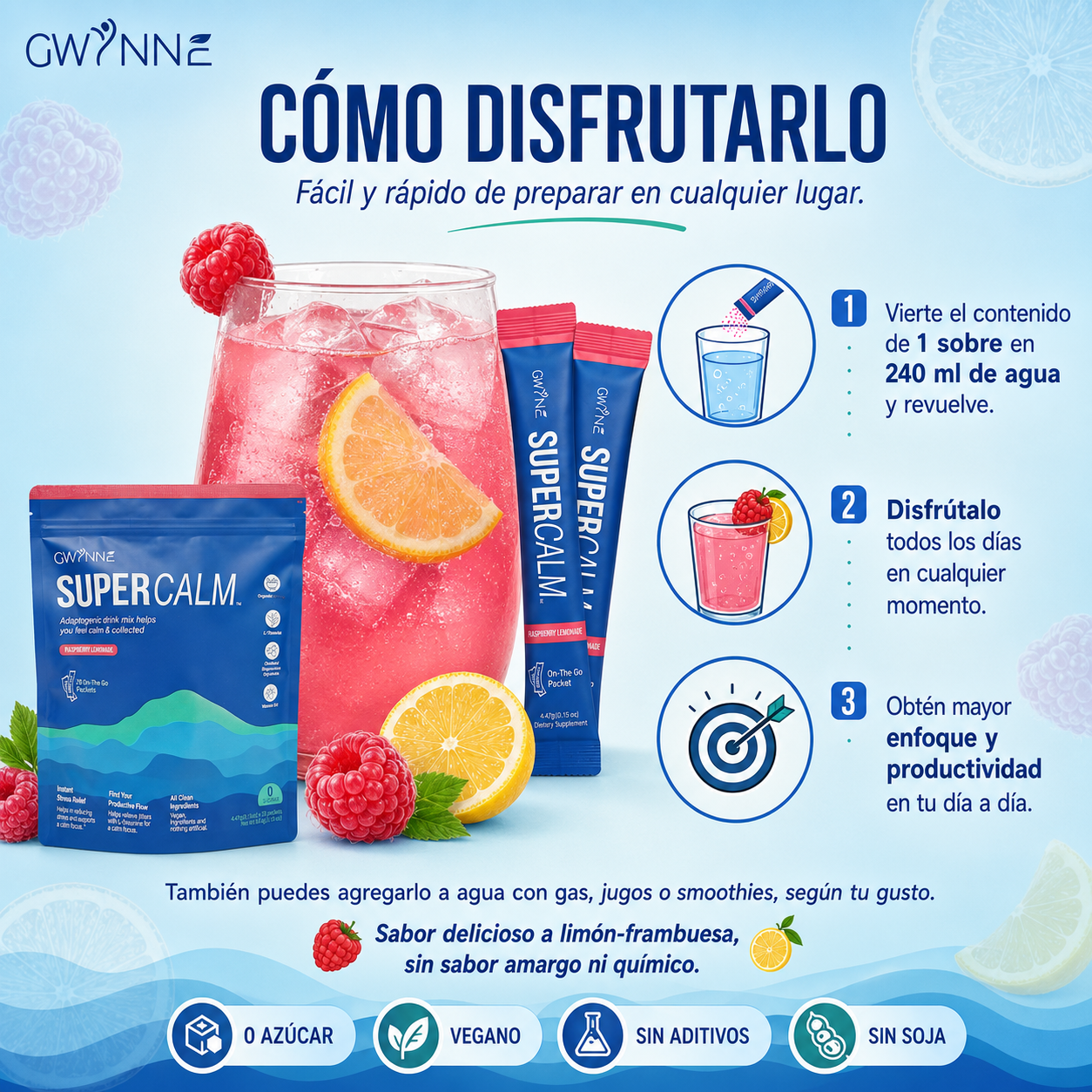 GWYNNE Supercalm Ksm-66 Suplemento de cortisol con glicinato de magnesio Mantenga eficazmente los niveles de cortisol