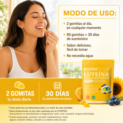 Gwynne Gummies De Luteína 60 Gummie,suplemento De Vitaminas Y Minerales Oculares Con 40mg De Luteína Y 8mg De Zeaxantina,vitaminas Gomosas Para El Apoyo A La Salud Ocular